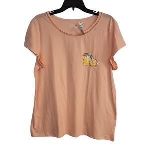 Croft & Barrow Peach Lounge Tee, NWT, Large